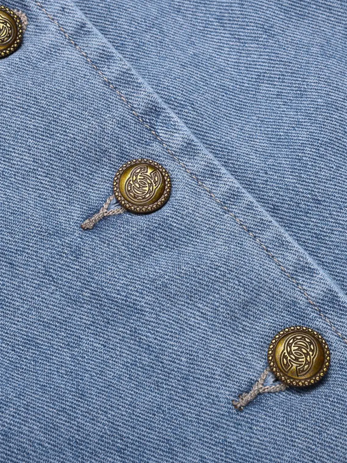 Outlet Retro Stage 1940s Sleeveless Denim Vest Blue