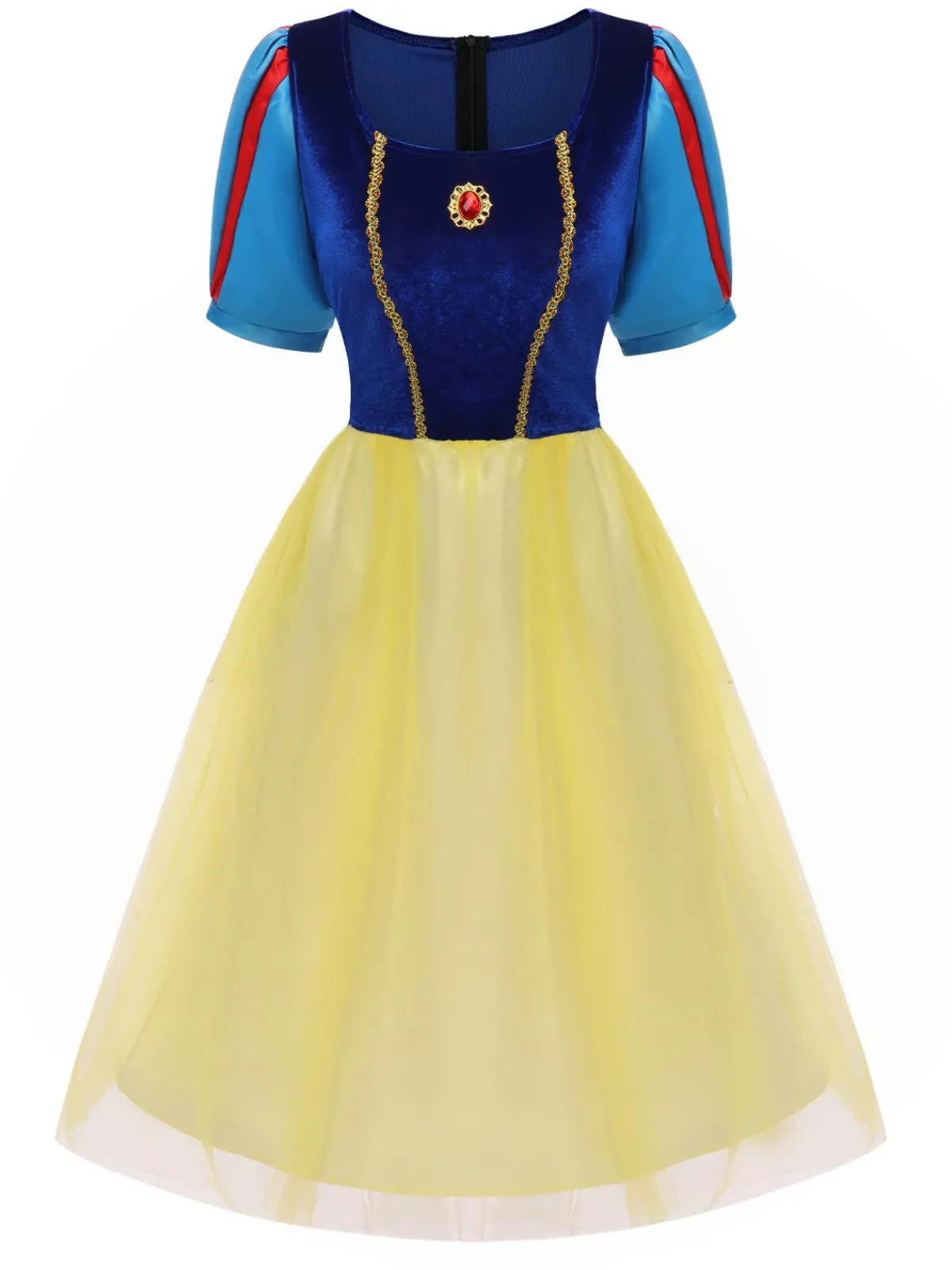New Retro Stage 1940s Snow White Style Mesh Dress Blue