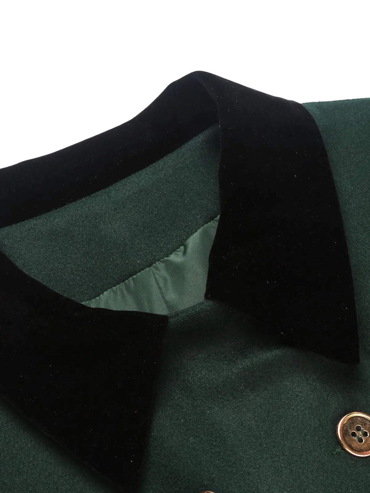 Fashion Retro Stage Blue 1940s Solid Button Coat