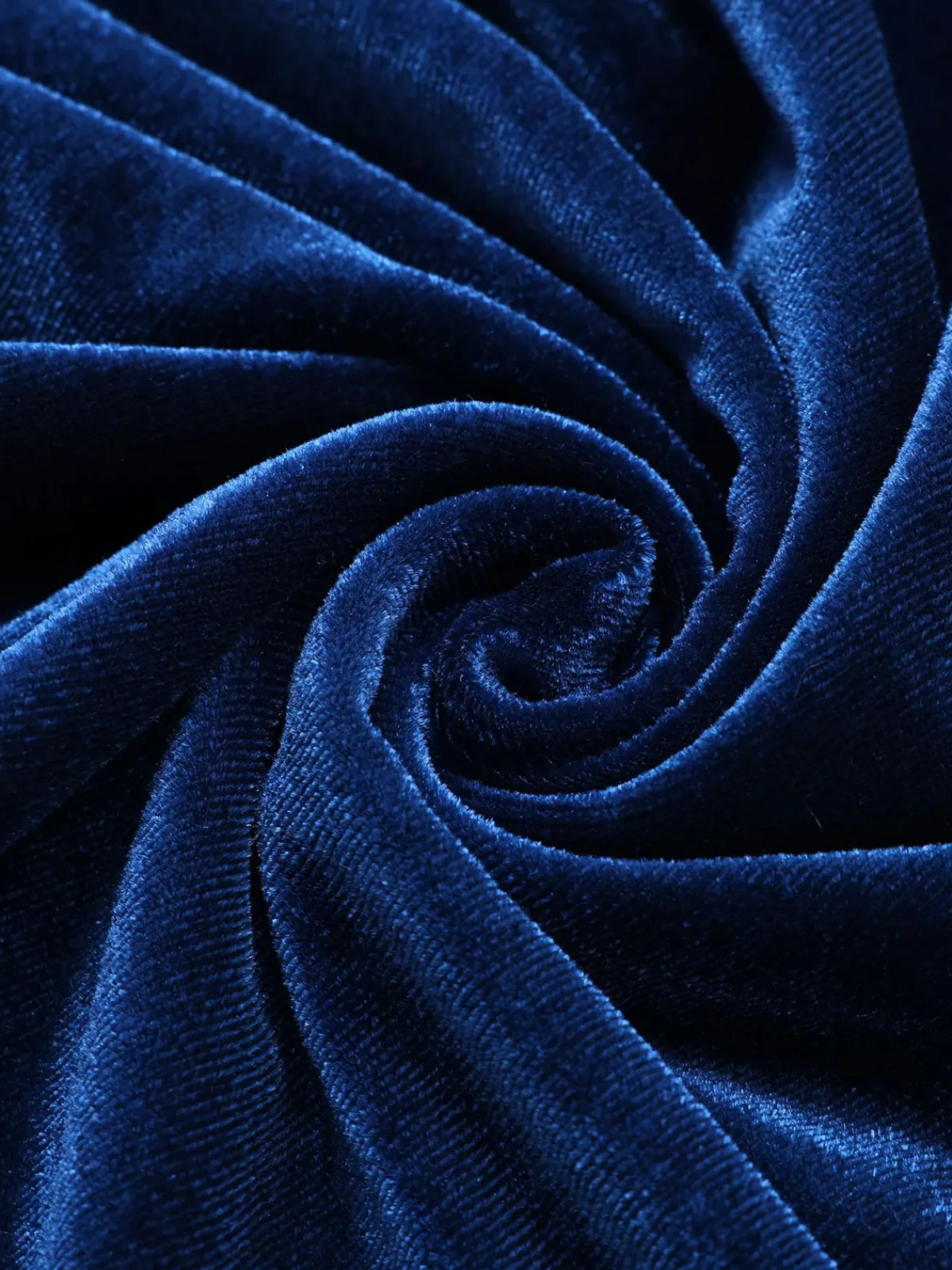 Online Retro Stage 1930s Solid Velvet Lace Dress Blue