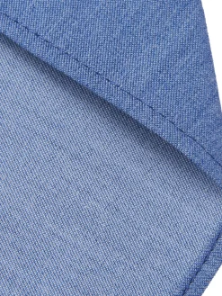 Online Retro Stage 1950s Solid Waist Tie Lapel Blouse Blue