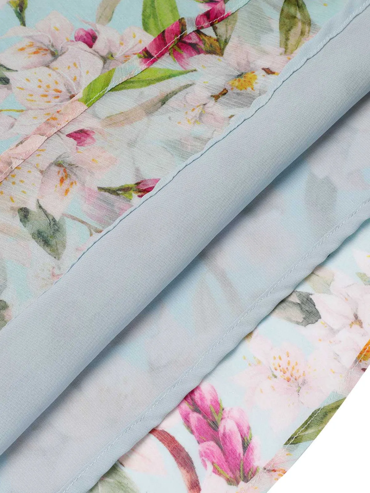 Online Retro Stage 1950s Square Collar Floral Dress Blue