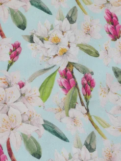 Online Retro Stage 1950s Square Collar Floral Dress Blue