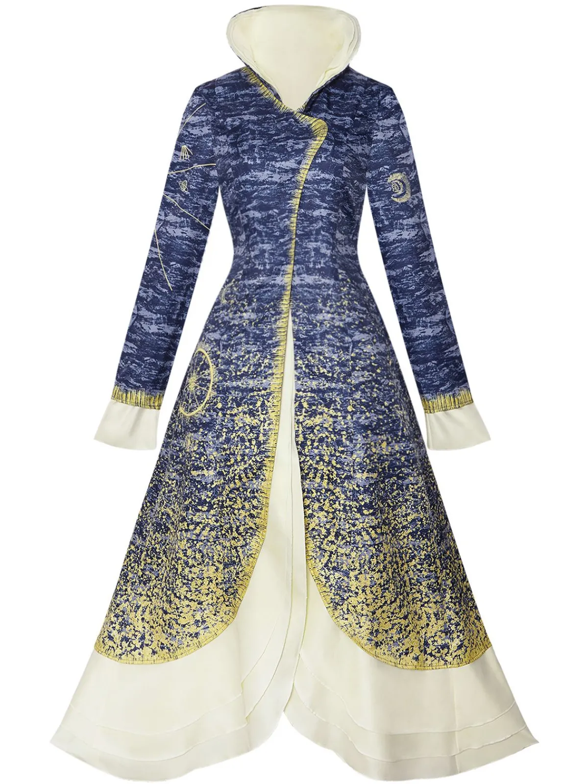 Best Retro Stage 1930s Stand Collar Madame Morrible Stardust Coat Blue