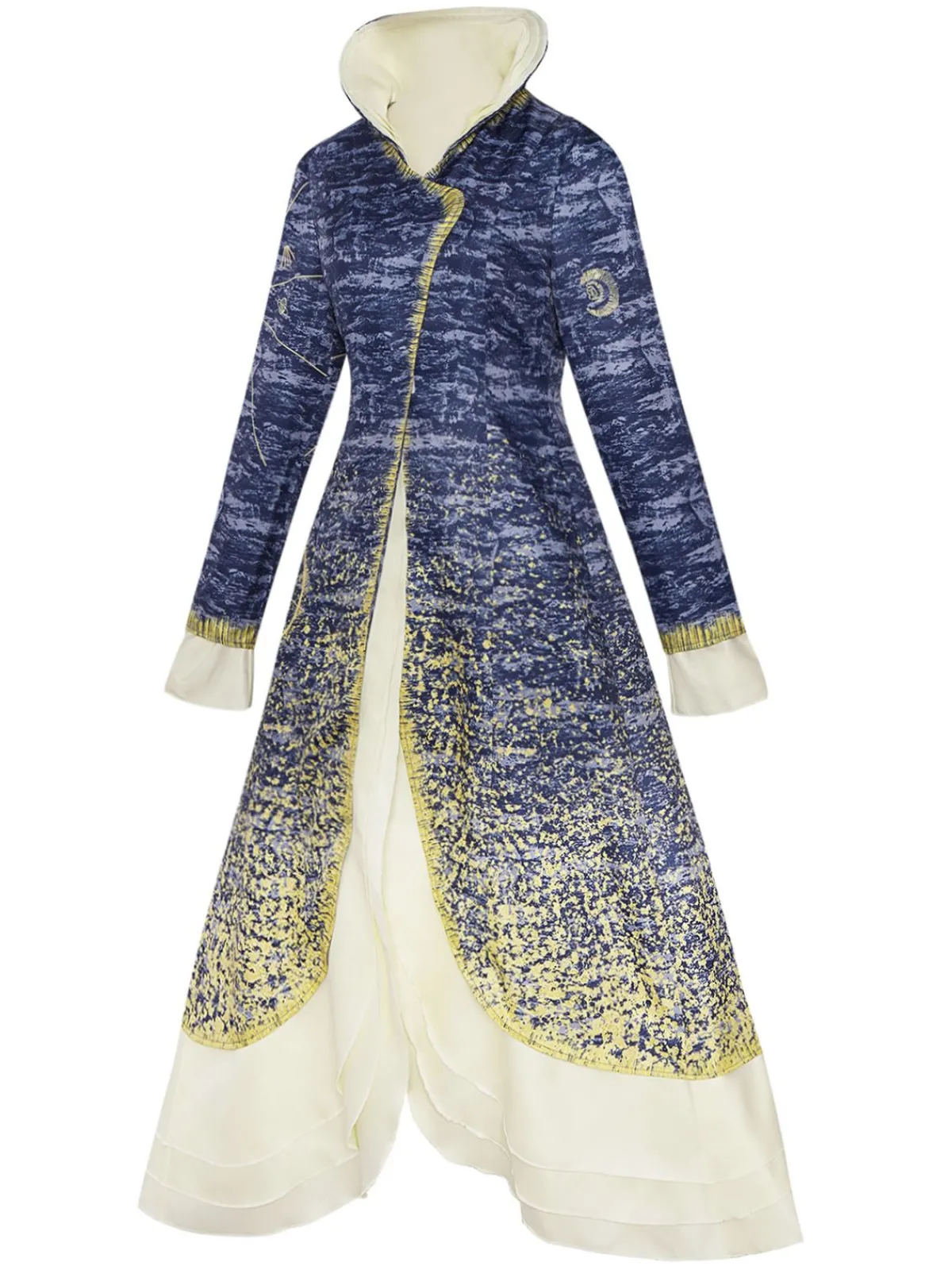 Best Retro Stage 1930s Stand Collar Madame Morrible Stardust Coat Blue
