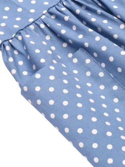 Hot Retro Stage 1950s Straps Pocket Swing Dress Blue