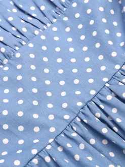 Hot Retro Stage 1950s Straps Pocket Swing Dress Blue