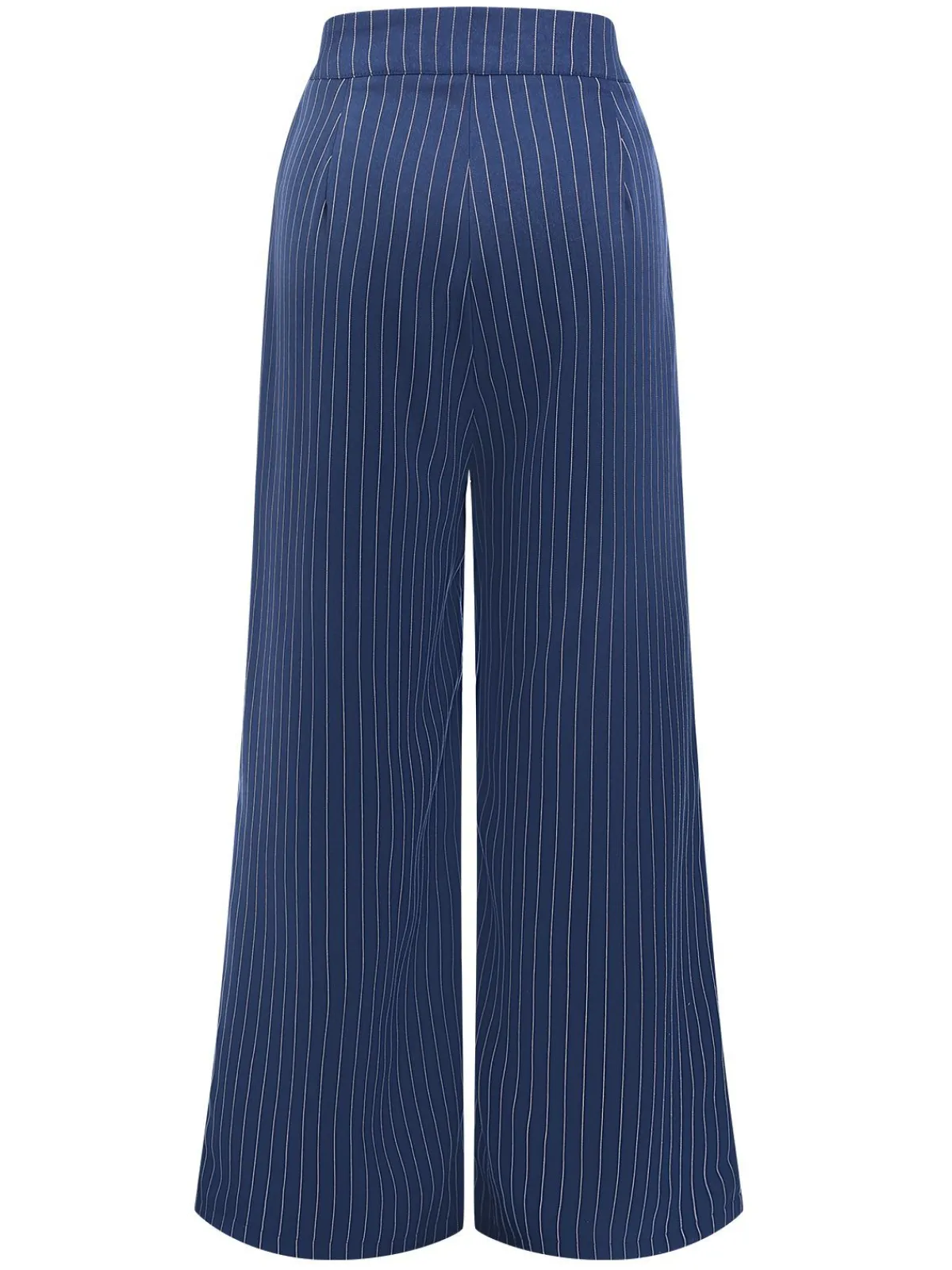 Best Retro Stage 1940s Striped Wide-Leg Pants Blue