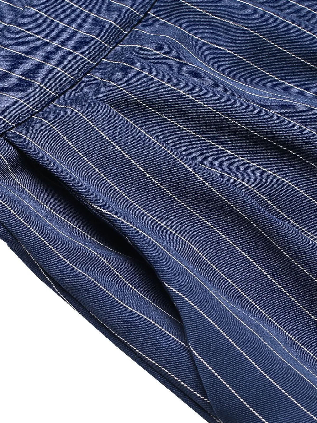 Best Retro Stage 1940s Striped Wide-Leg Pants Blue