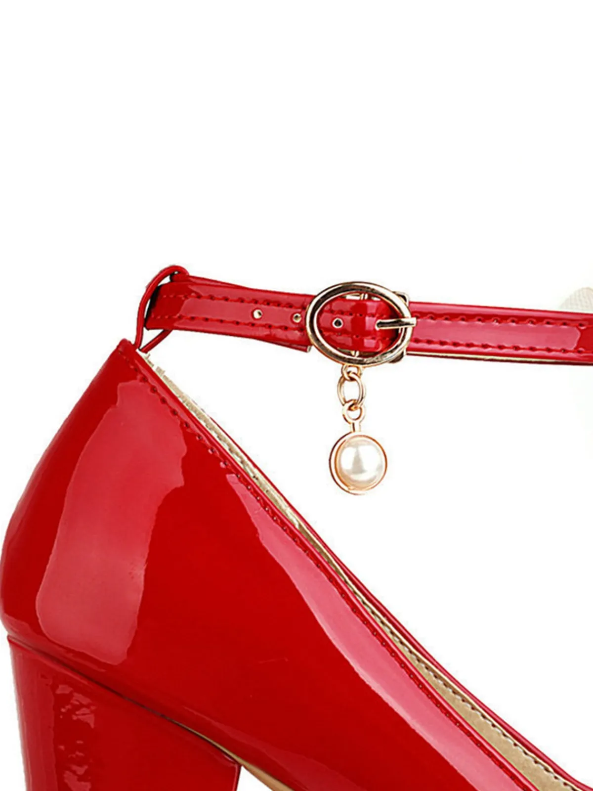 Clearance Retro Stage Bow Patent Leather Mary Jane Chunky Heels
