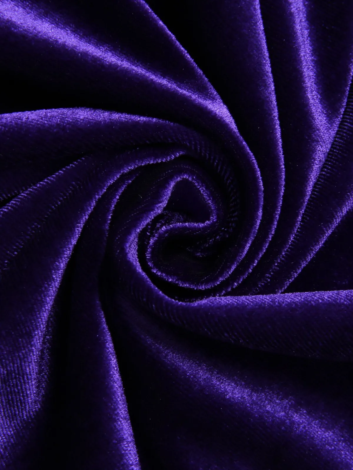 Outlet Retro Stage 1980s V-Neck Lace Velvet Dress Bright Purple