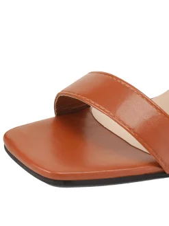 Outlet Retro Stage Elastic Strap High Heel Sandals Brown