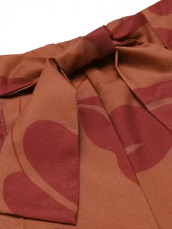 Fashion Retro Stage 1930s Botanical Sleeveless Pants Suit Brown