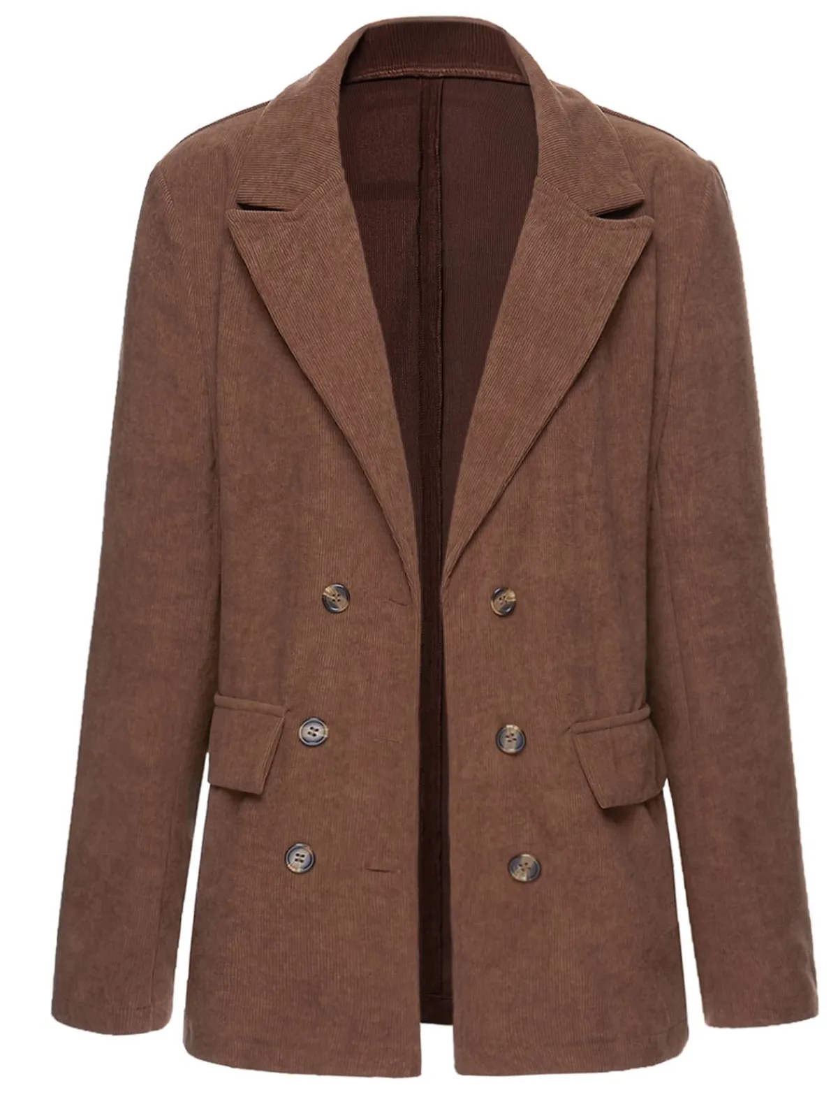 Hot Retro Stage 1950s Corduroy Casual Jacket Brown