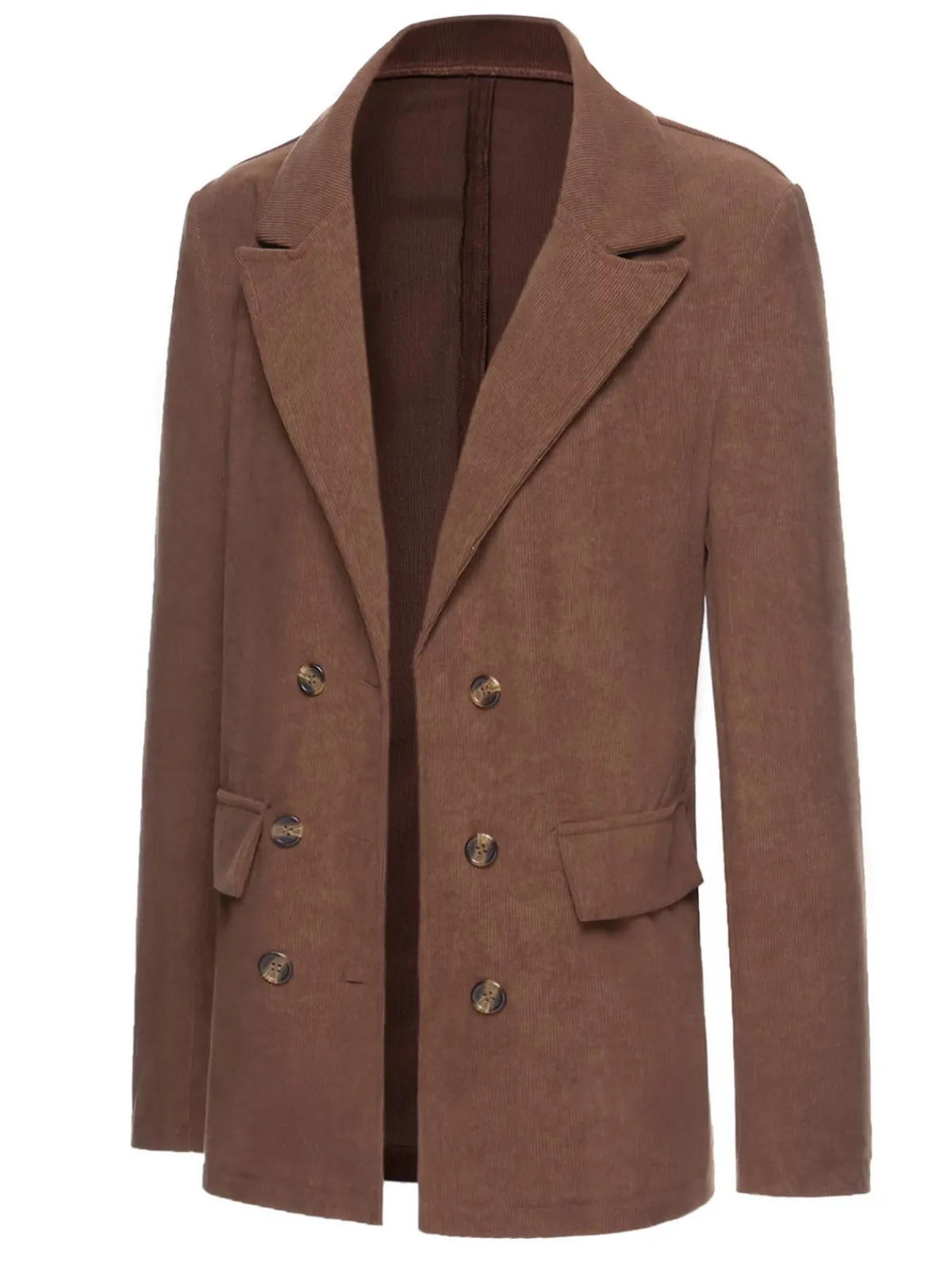 Hot Retro Stage 1950s Corduroy Casual Jacket Brown