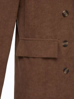 Hot Retro Stage 1950s Corduroy Casual Jacket Brown