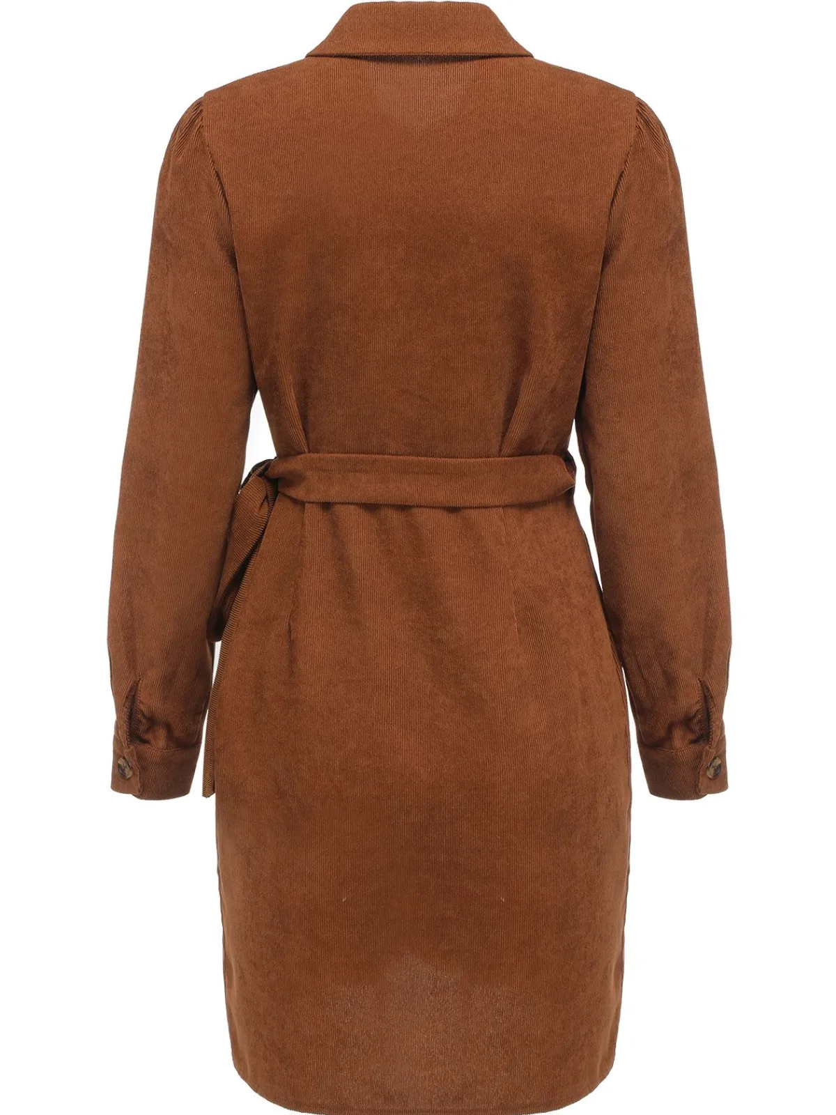 New Retro Stage 1960s Corduroy Pencil Dress Brown