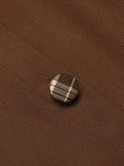 New Retro Stage 1950s Plaids Lapel Patchwork Dress Brown
