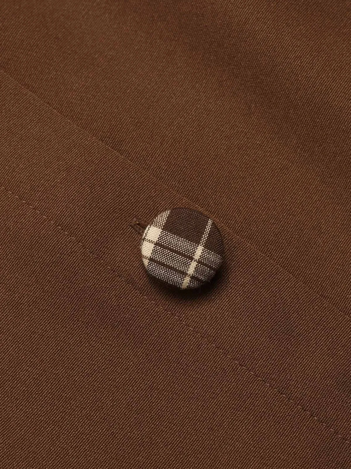 New Retro Stage 1950s Plaids Lapel Patchwork Dress Brown