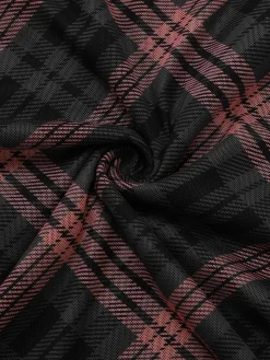 Clearance Retro Stage 1930s Scottish Plaid Suspender V-Neck Maxi Dress Brown
