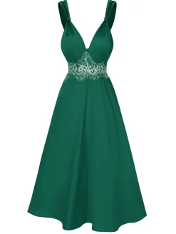 Outlet Retro Stage Champagne 1930s Solid Lace Satin Nightgown