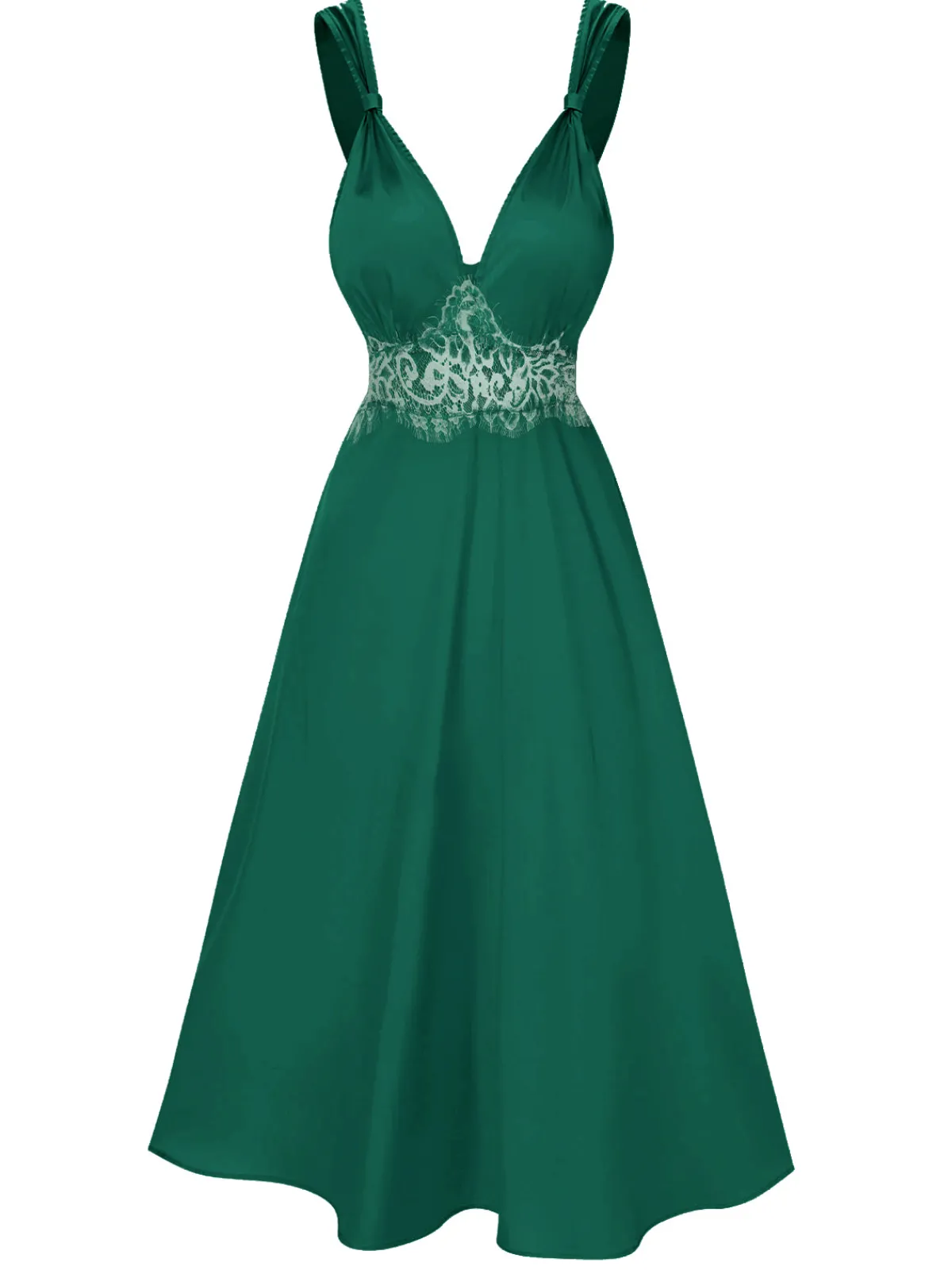 Outlet Retro Stage Champagne 1930s Solid Lace Satin Nightgown