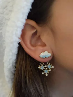 Clearance Retro Stage Christmas Cloud Snowflake Gradient Earrings