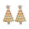 Clearance Retro Stage Christmas Tree Stars Rhinestones Earrings