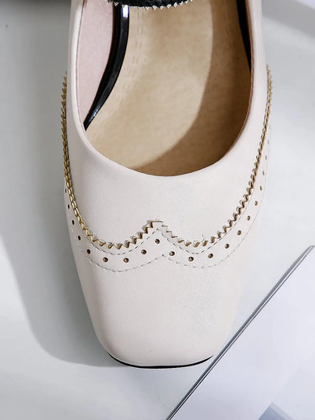 Sale Retro Stage Chunky Heels Mary Jane Shoes