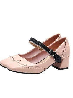 Sale Retro Stage Chunky Heels Mary Jane Shoes