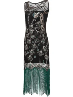 Discount Retro Stage [Clearance] 1920s Sequin Flapper Dress - US Only Black