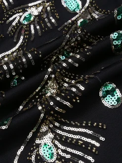 Discount Retro Stage [Clearance] 1920s Sequin Flapper Dress - US Only Black