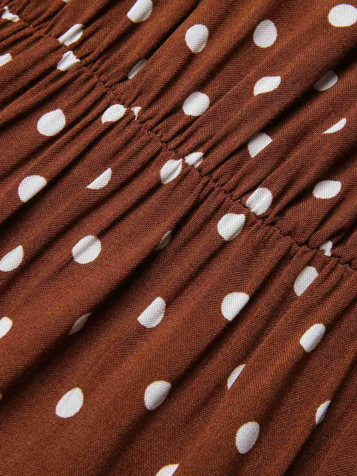 Clearance Retro Stage 1940s Crew Halter Polka Dot Dress Coffee