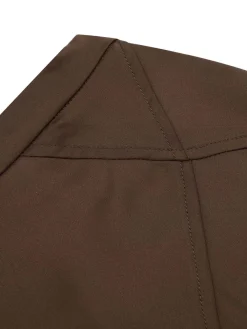 Fashion Retro Stage 1940s High Waist Solid Skirt Coffee