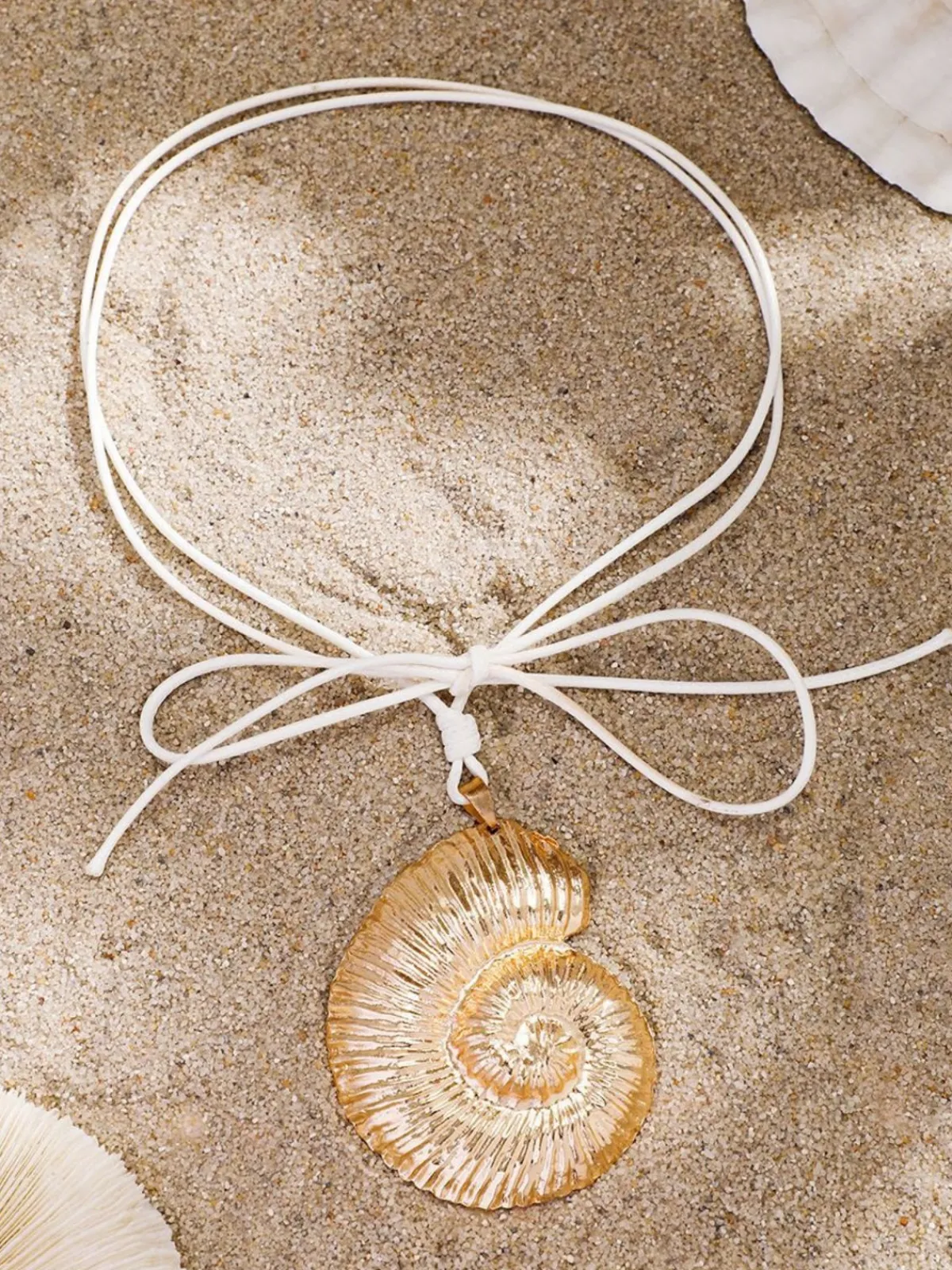 Hot Retro Stage Conch Starfish Pendant Leather Cord Necklace