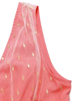 Clearance Retro Stage 1950s V-Neck Sequin Dress Coral Pink