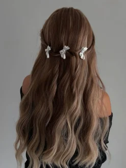 Hot Retro Stage 3D Bow Pearl Drop Hair Clip