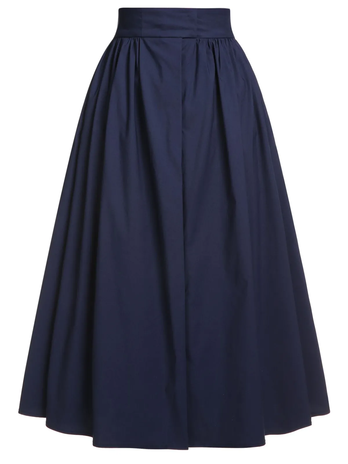 Best Retro Stage Gray 1960s Solid Umbrella Skirt Dark Blue