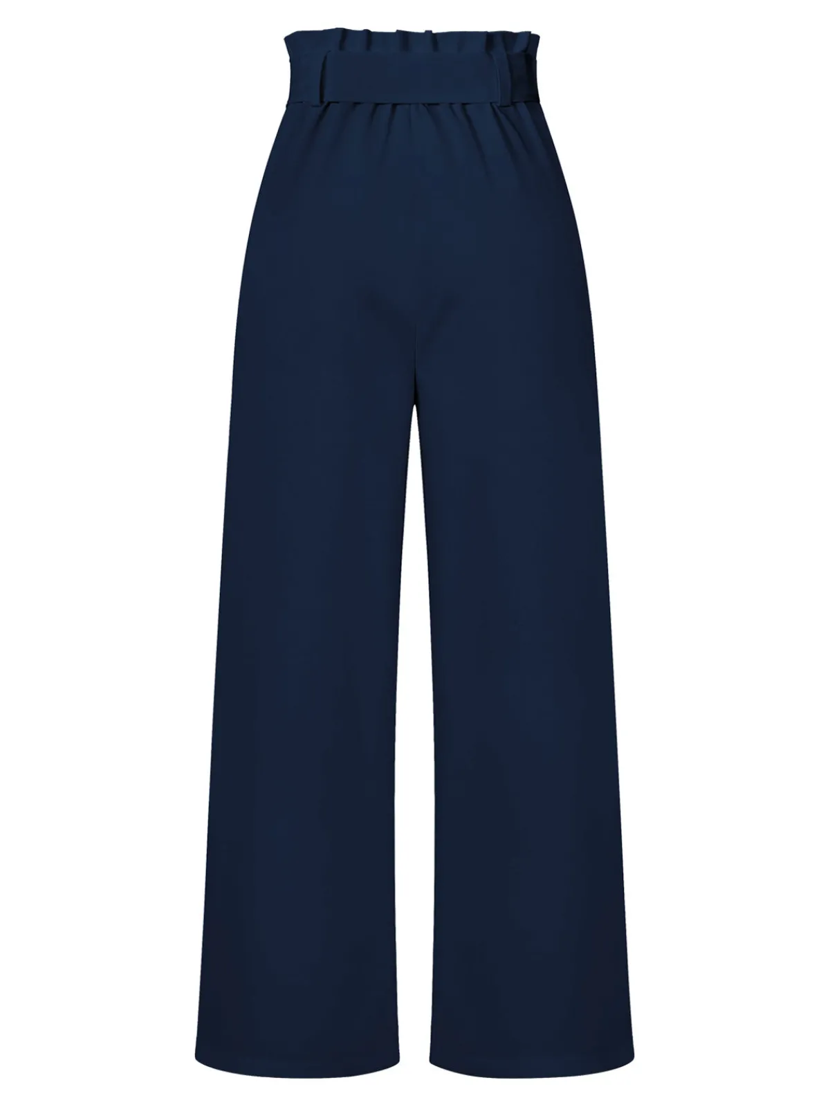 Discount Retro Stage 1940s High Waist Bow Waist Pants Dark Blue