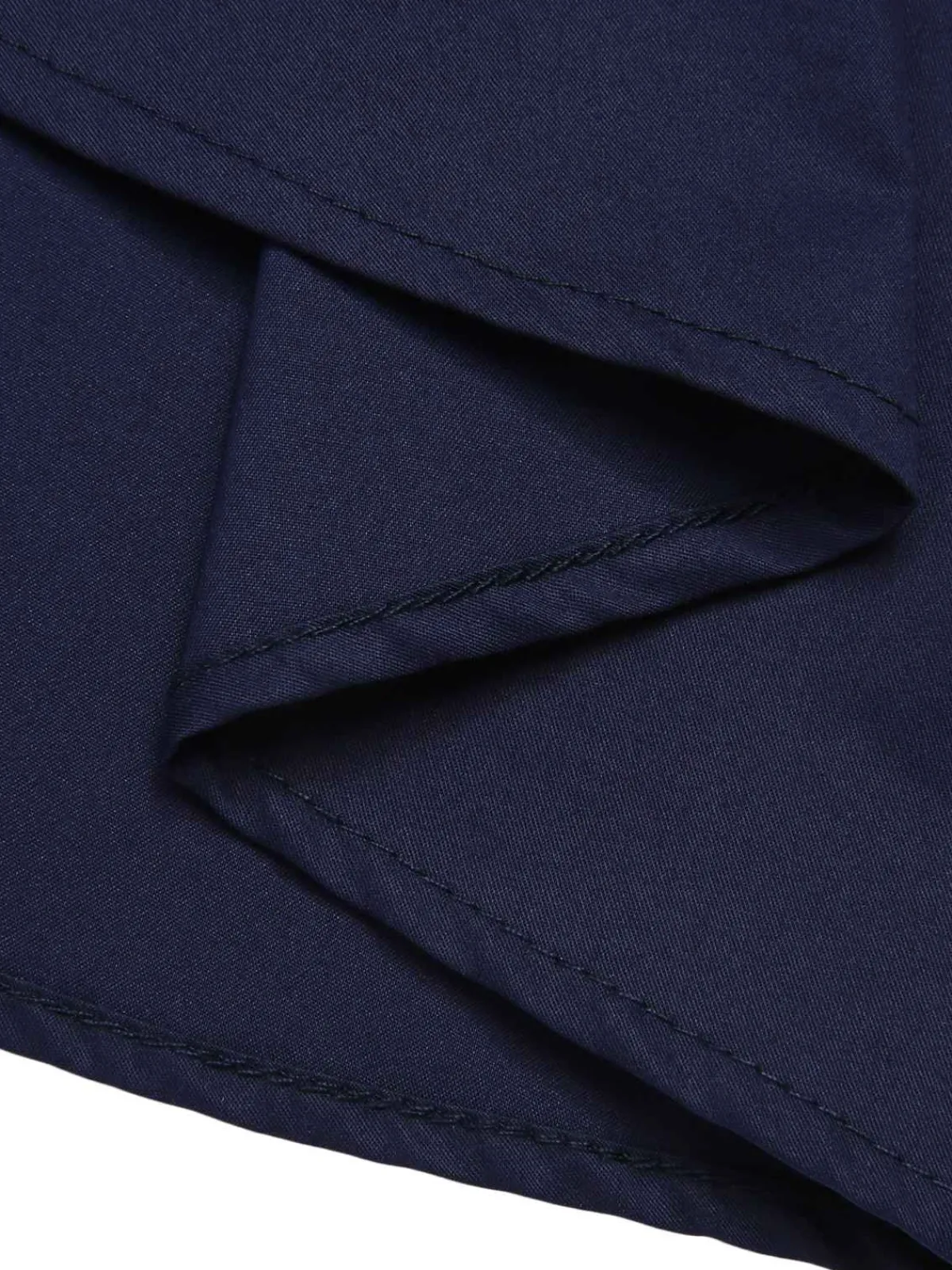 Discount Retro Stage 1950s Lapel Patchwork Dress Dark Blue