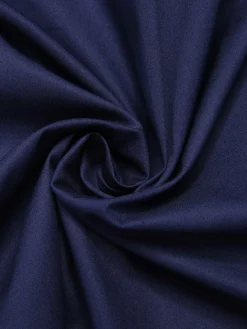 Discount Retro Stage 1950s Lapel Patchwork Dress Dark Blue