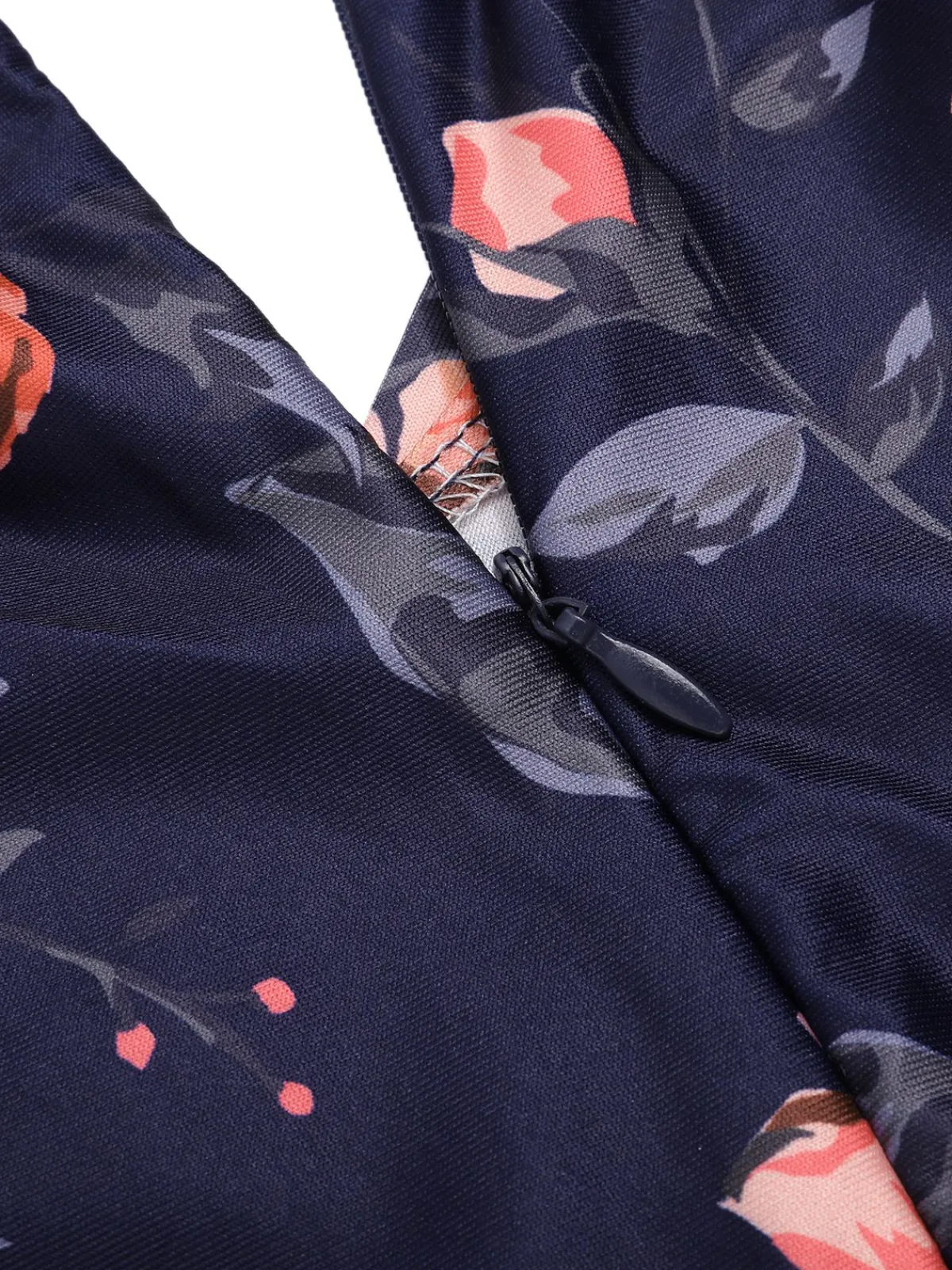 Best Retro Stage 1960s Off-Shoulder Floral Jumpsuit Dark Blue