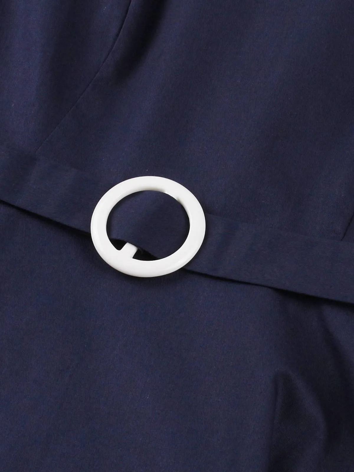 Online Retro Stage 1950s Peter Pan Collar Solid Dress Dark Blue