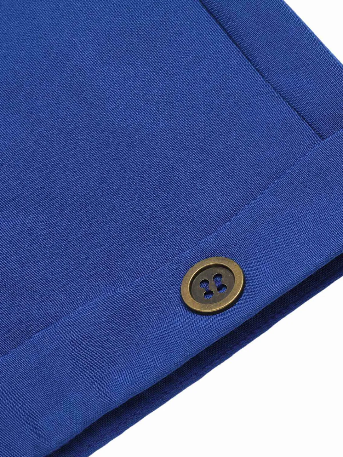 Hot Retro Stage 1940s Pockets Lapel Romper Dark Blue