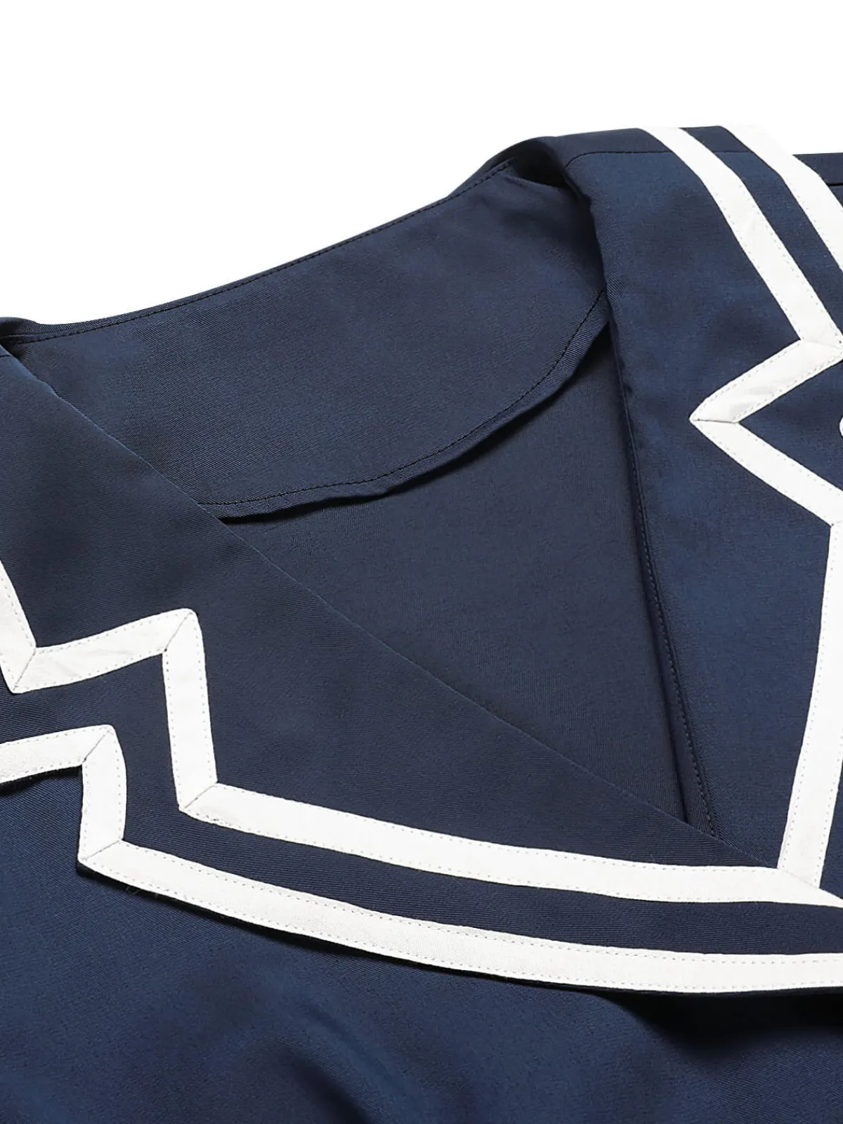 Outlet Retro Stage 1950s Sailor Style Double Breasted Dress Dark Blue
