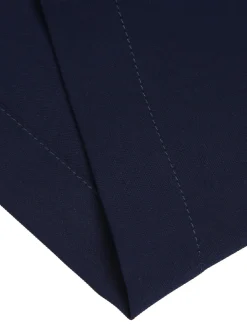 Hot Retro Stage 1950s Solid Button Straight Pants Dark Blue