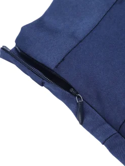Outlet Retro Stage 1950s Solid High-Waist Pleated Skirt Dark Blue