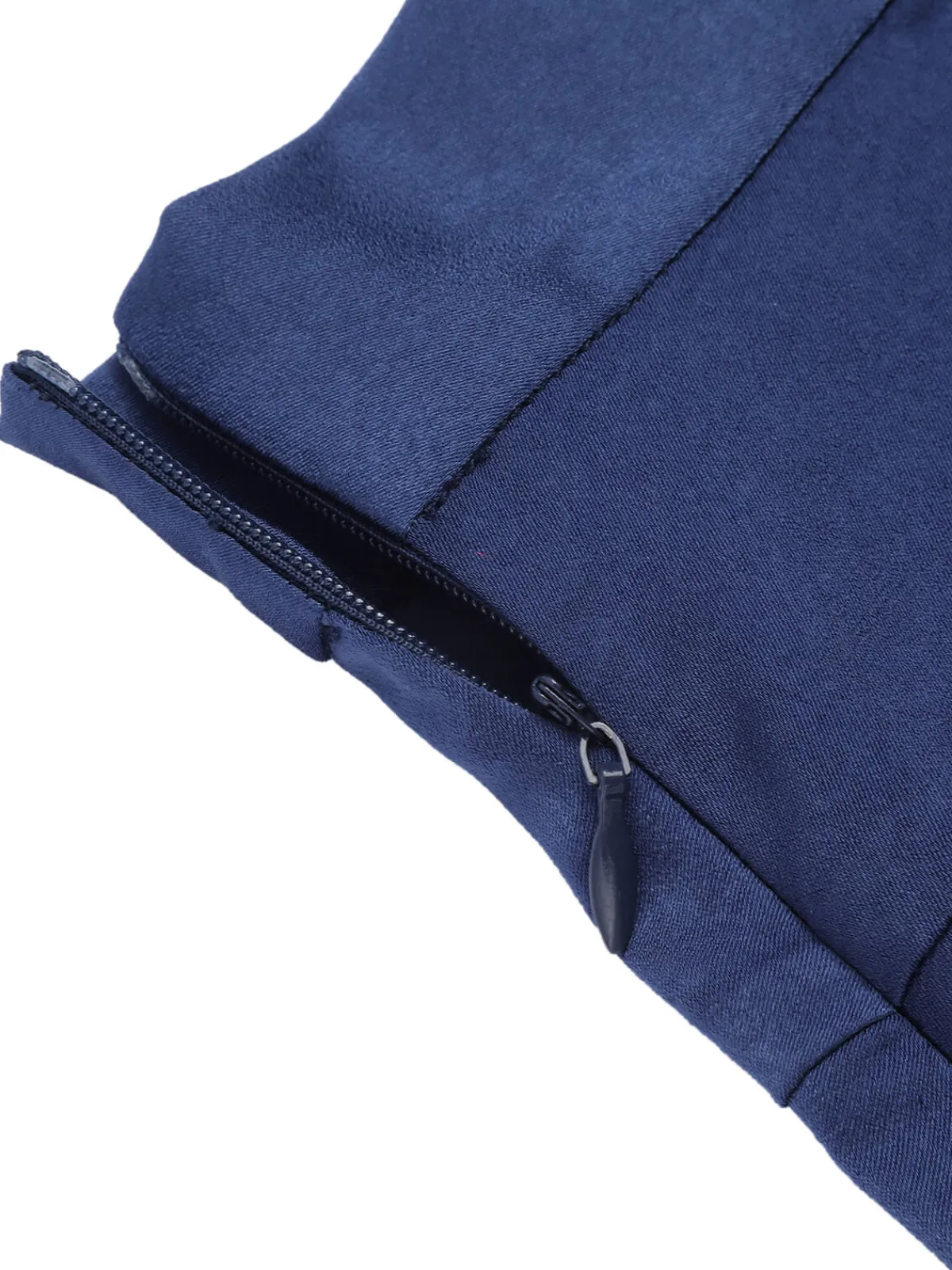 Outlet Retro Stage 1950s Solid High-Waist Pleated Skirt Dark Blue