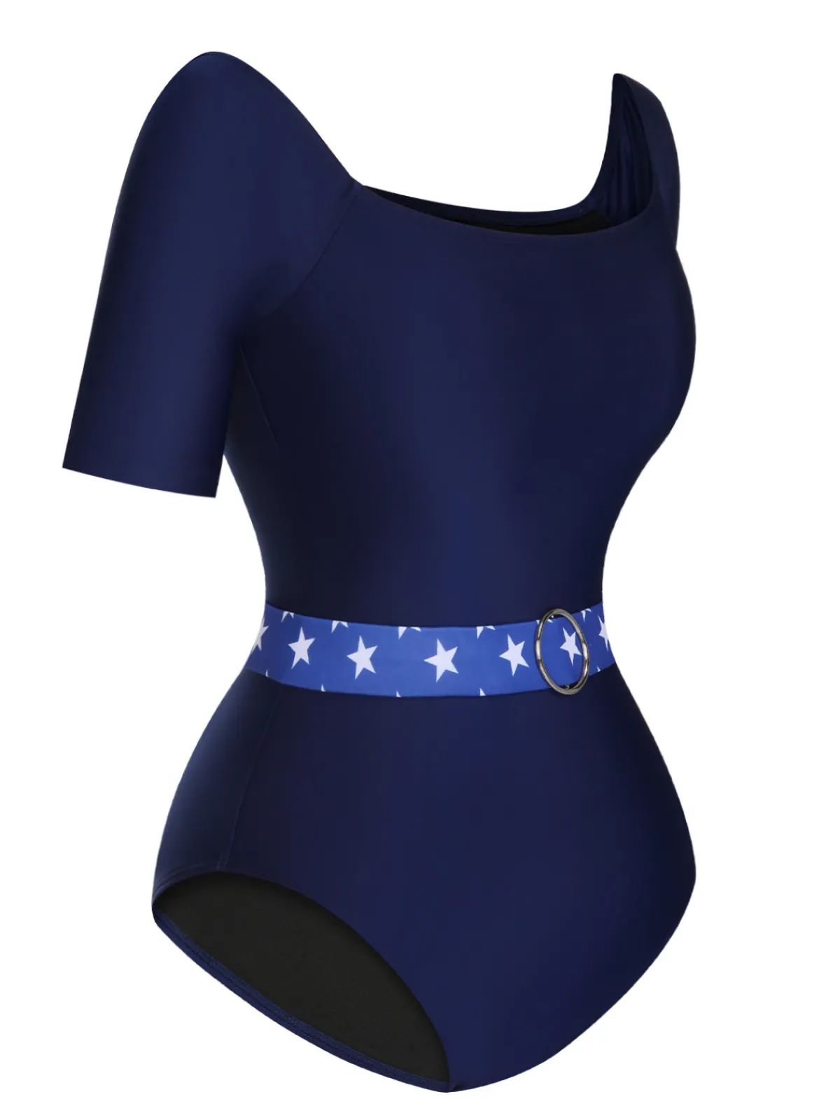 Outlet Retro Stage 1940s Stars One-Piece Swimsuit Dark Blue