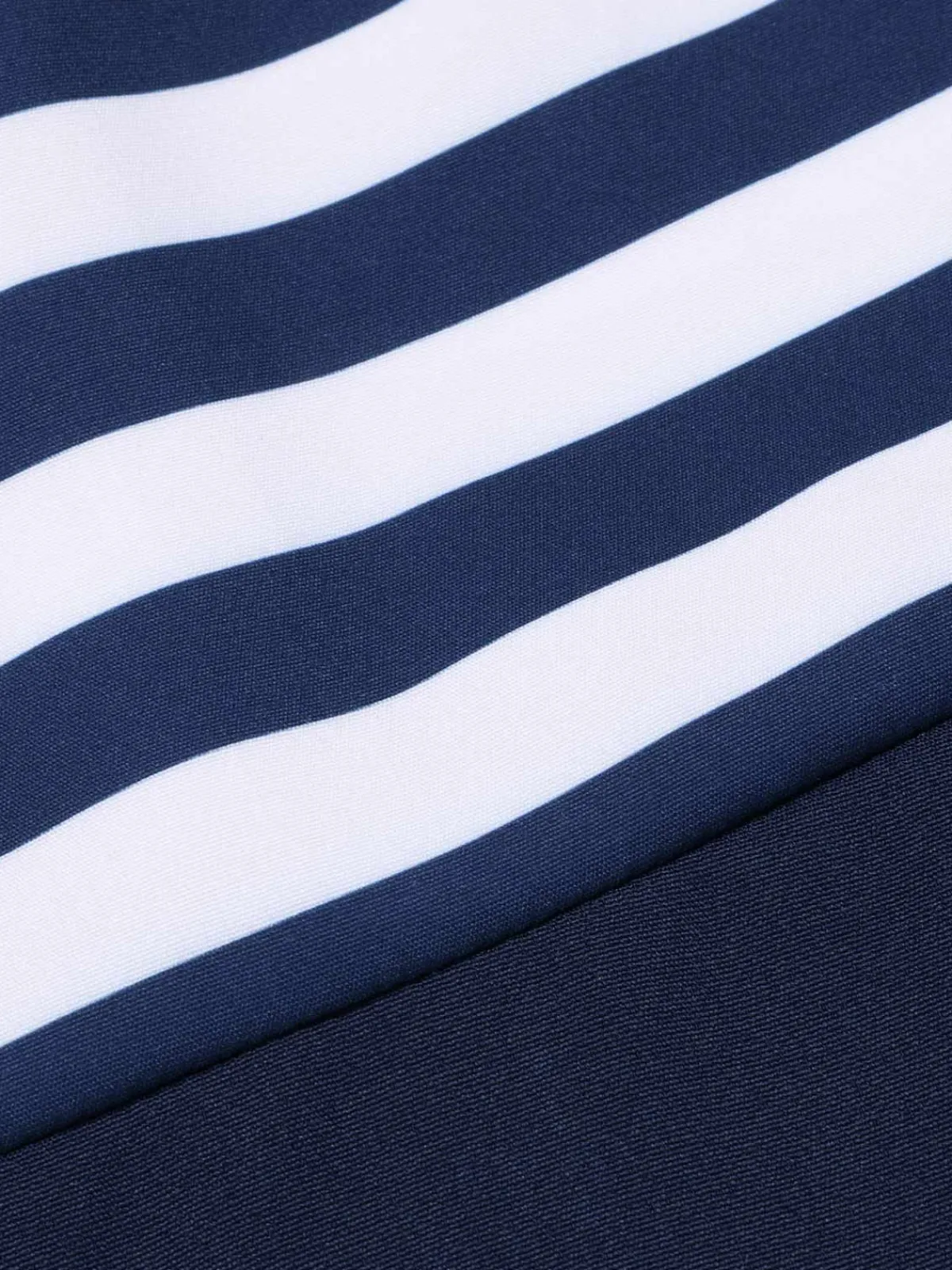 Outlet Retro Stage 1950s Striped Off-Shoulder Dress Dark Blue